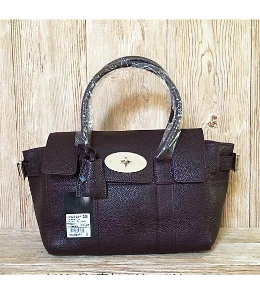 Mulberry Jujube Plain Veins Leather 28cm Tote Bag