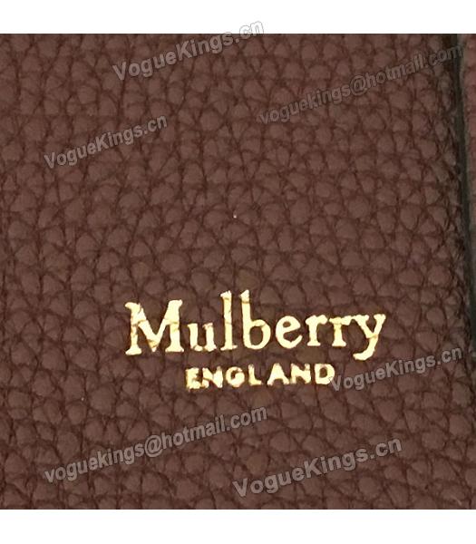Mulberry Jujube Red Litchi Veins Leather Bucket Bag-4