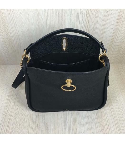 Mulberry Leighton Black Litchi Veins Leather Small Top Handle Shoulder Bag-3