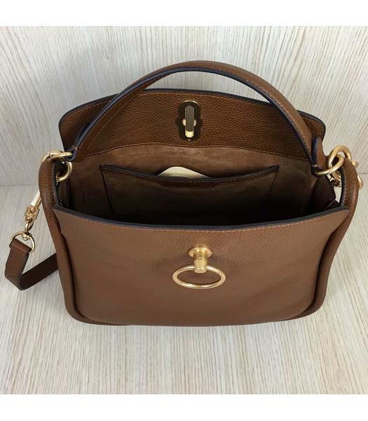Mulberry Leighton Light Coffee Litchi Veins Leather Small Top Handle Shoulder Bag-4