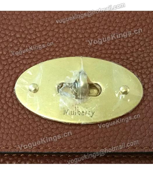 Mulberry Litchi Veins Earth Yellow Leather Top Handle Bag-5