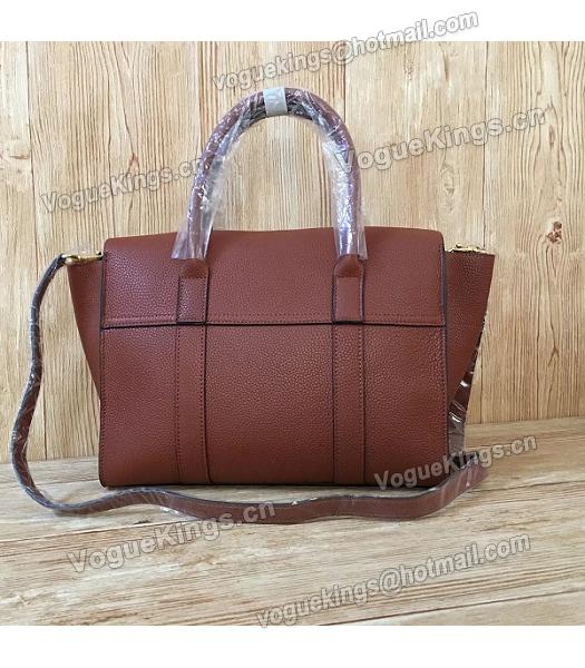 Mulberry Litchi Veins Earth Yellow Leather Top Handle Bag-6