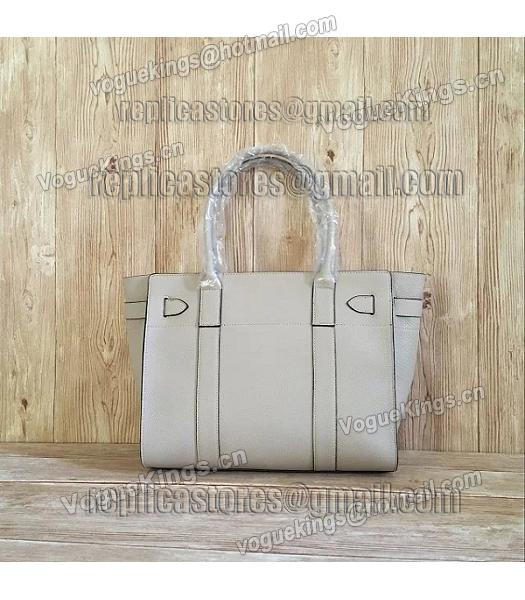Mulberry Litchi Veins Leather Top Handle Midium Bag Offwhite-1