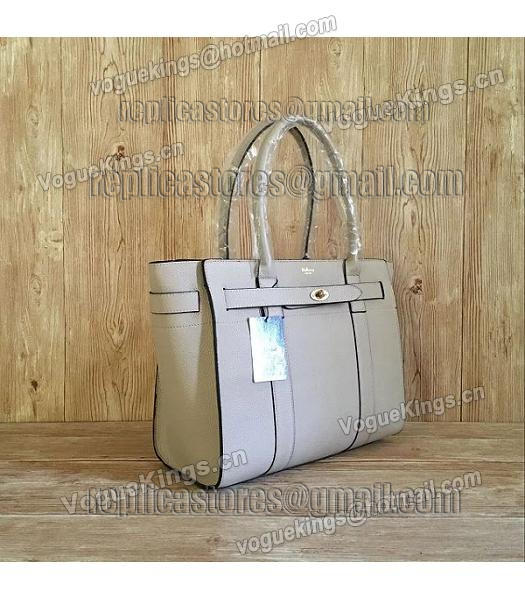 Mulberry Litchi Veins Leather Top Handle Midium Bag Offwhite-5