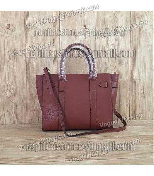 Mulberry Litchi Veins Leather Top Handle Small Bag Coffee-1