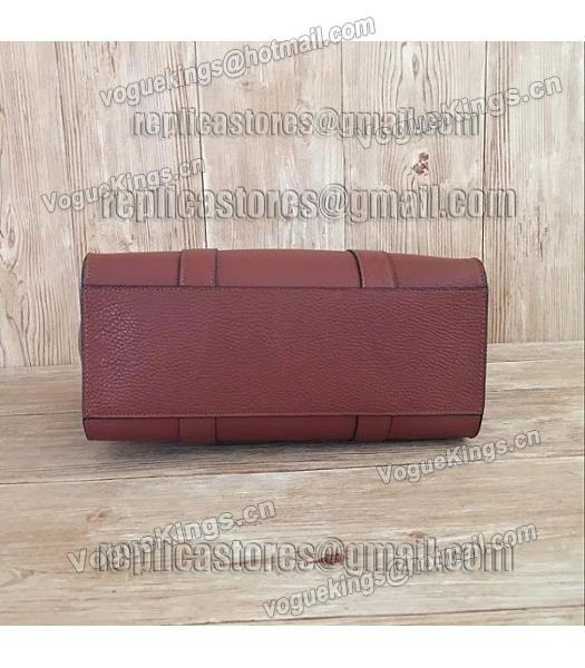 Mulberry Litchi Veins Leather Top Handle Small Bag Coffee-3