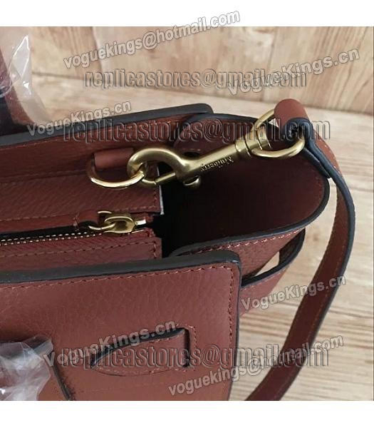 Mulberry Litchi Veins Leather Top Handle Small Bag Coffee-4