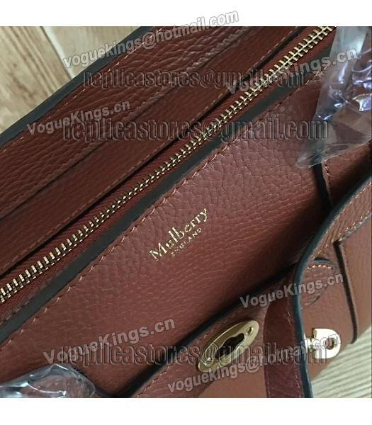 Mulberry Litchi Veins Leather Top Handle Small Bag Coffee-6