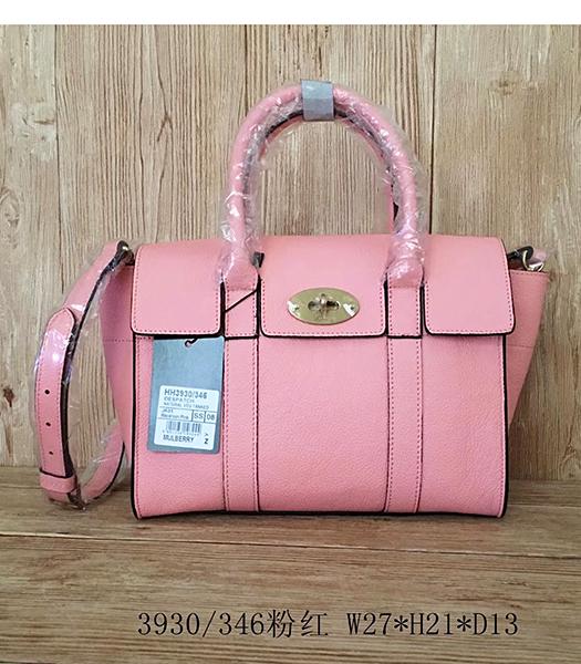 Mulberry Litchi Veins Pink Leather Small Handle Bag