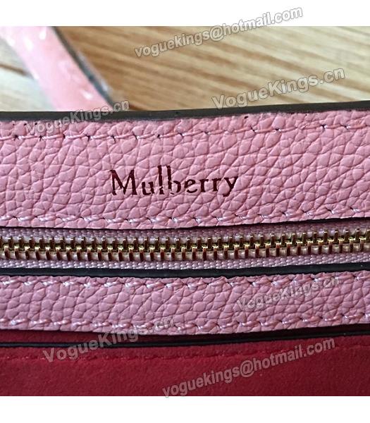 Mulberry Litchi Veins Pink Leather Top Handle Bag-6