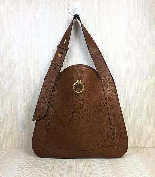 Mulberry Marloes Light Brown Original Litchi Veins Leather Hobo Bag