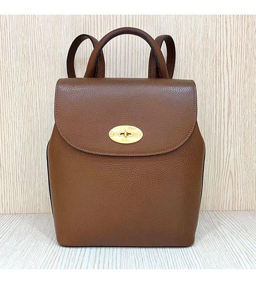 Mulberry Mini Bayswater Light Coffee Litchi Veins Leather Backpack