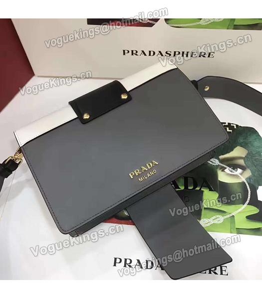 Prada 1BD068 Mixed Colors Original Leather Shoulder Bag Black-2