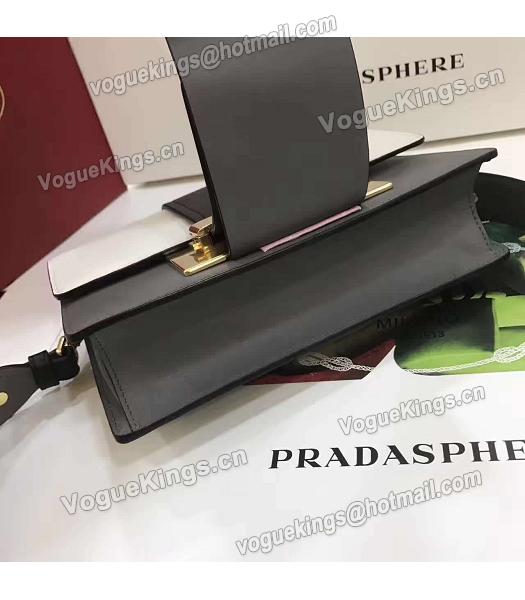 Prada 1BD068 Mixed Colors Original Leather Shoulder Bag Black-4