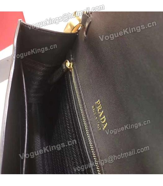 Prada 1BD068 Mixed Colors Original Leather Shoulder Bag Black-5