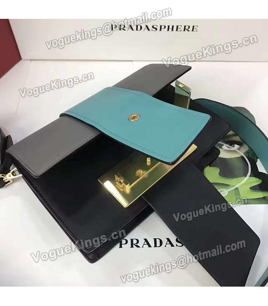 Prada 1BD068 Mixed Colors Original Leather Shoulder Bag Blue-4