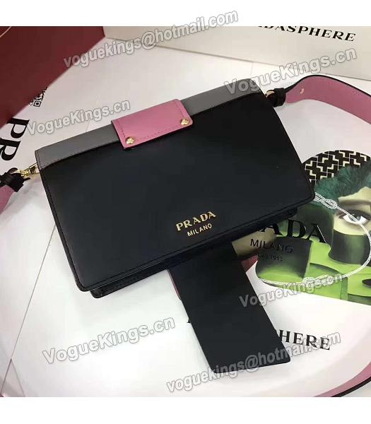 Prada 1BD068 Mixed Colors Original Leather Shoulder Bag Pink-3
