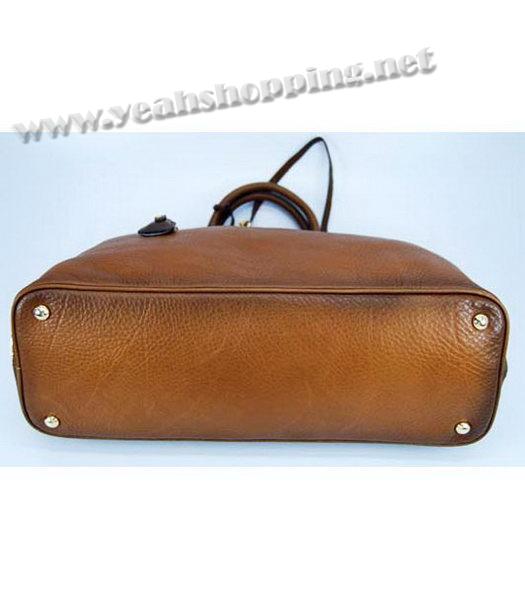Prada 2010 New Tote Bag in Light Coffee Oil Wax Leather-5