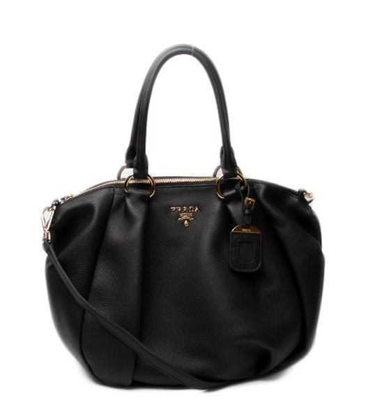 Prada Bauletto Shoulder Bag in Black Original Leather