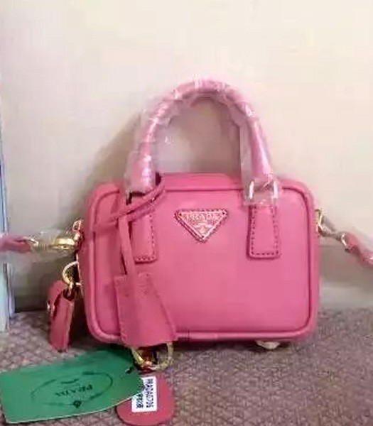 Prada BL0706 Geranio Saffiano Mini Cross-Body Bag Pink Leather