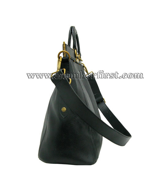 Prada Black Calfskin Leather Tote Messenger Bag-2