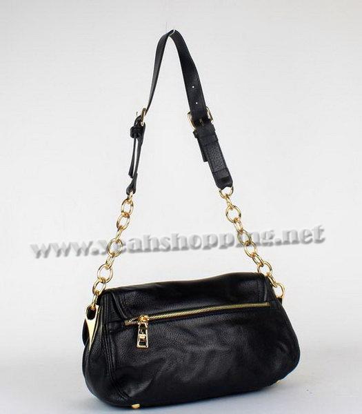 Prada Black Cow Leather Chain Shoulder Bag-1