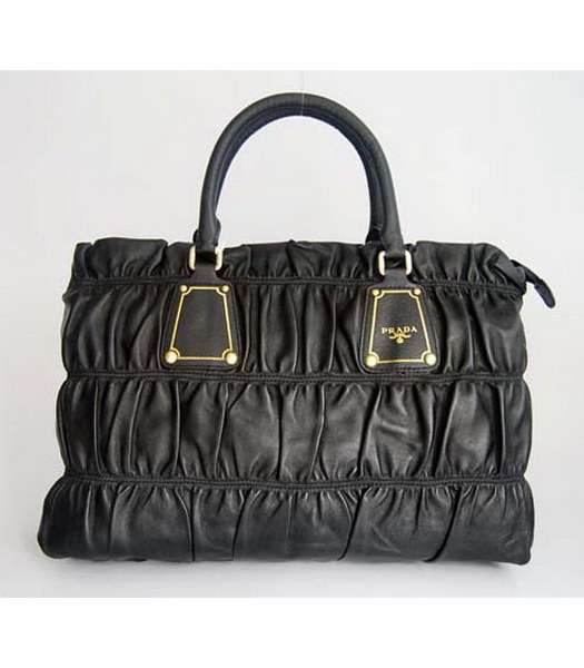 Prada Black Guality Leather Large Handbag