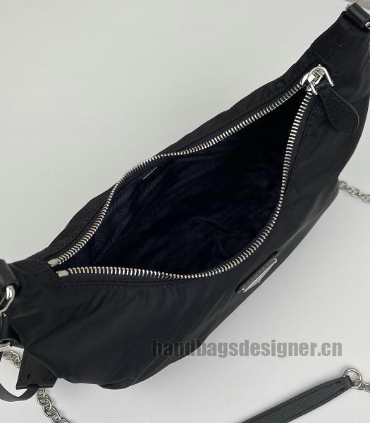 Prada Black Nylon With Original Leather Cloud Hobo Bag-2