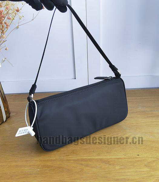 Prada Black Nylon With Original Leather Hobo Bag-5