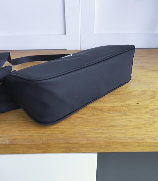Prada Black Nylon With Original Leather Hobo Bag-6