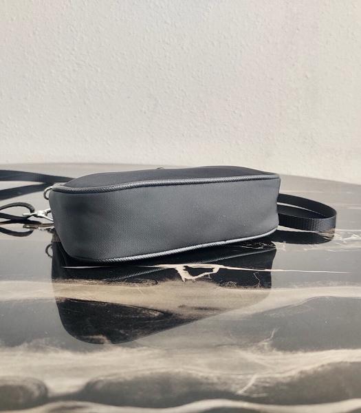 Prada Black Nylon With Original Leather Mini Hobo Bag-6