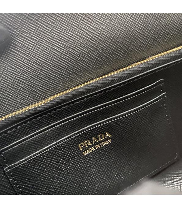 Prada Black Original Saffiano Cross Veins Calfskin Mini Bag Golden Chain With Checking IC Chip-8