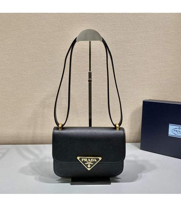 Prada Black Original Saffiano Leather 22cm Shoulder Bag