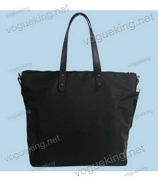 Prada Black Waterproof With Calfskin Leather Tote Bag-1