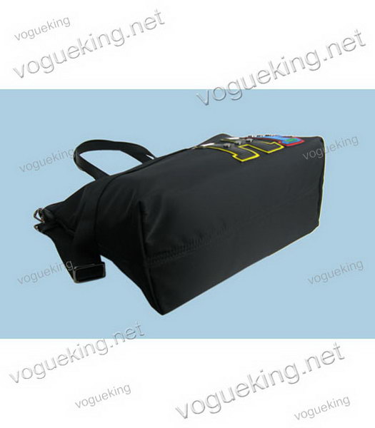 Prada Black Waterproof With Calfskin Leather Tote Bag-3