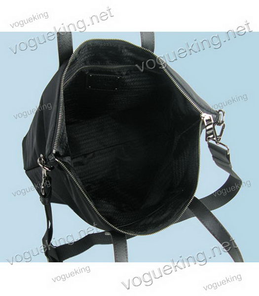 Prada Black Waterproof With Calfskin Leather Tote Bag-5