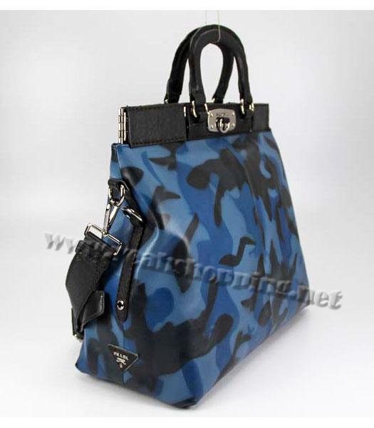 Prada Blue Leather Tote Bag-1