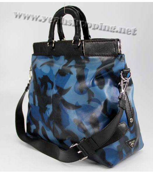 Prada Blue Leather Tote Bag-2