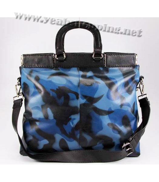 Prada Blue Leather Tote Bag-3