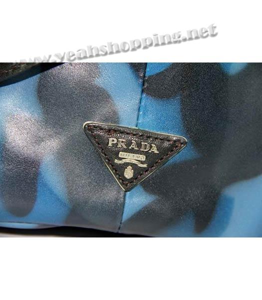 Prada Blue Leather Tote Bag-4