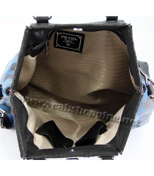 Prada Blue Leather Tote Bag-6