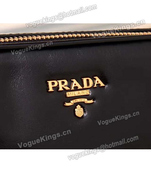 Prada BN1678 Oil Wax Leather Small Shoulder Bag Black-2