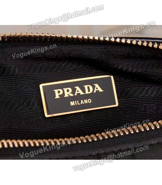 Prada BN1678 Oil Wax Leather Small Shoulder Bag Black-4