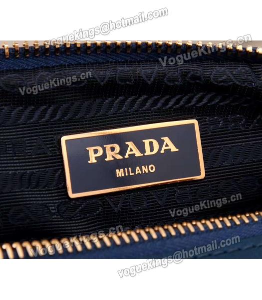 Prada BN1678 Oil Wax Leather Small Shoulder Bag Blue-5