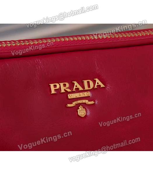 Prada BN1678 Oil Wax Leather Small Shoulder Bag Red-3