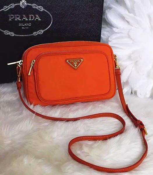 Prada BN1862 Orange Nylon Small Crossbody Bag