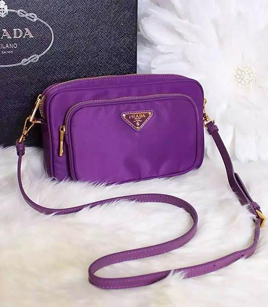 Prada BN1862 Purple Nylon Small Crossbody Bag