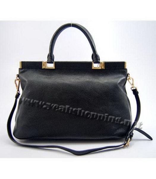 Prada Boston Tote Shoulder Zip Bag in Black Leather-3