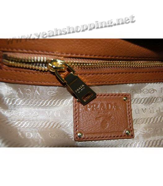 Prada Boston Tote Shoulder Zip Bag in Earth Yellow Leather-6