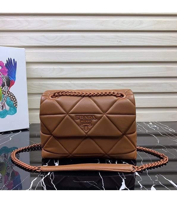 Prada Brown Original Soft Lambskin Leather Spectrum Small Shoulder Bag
